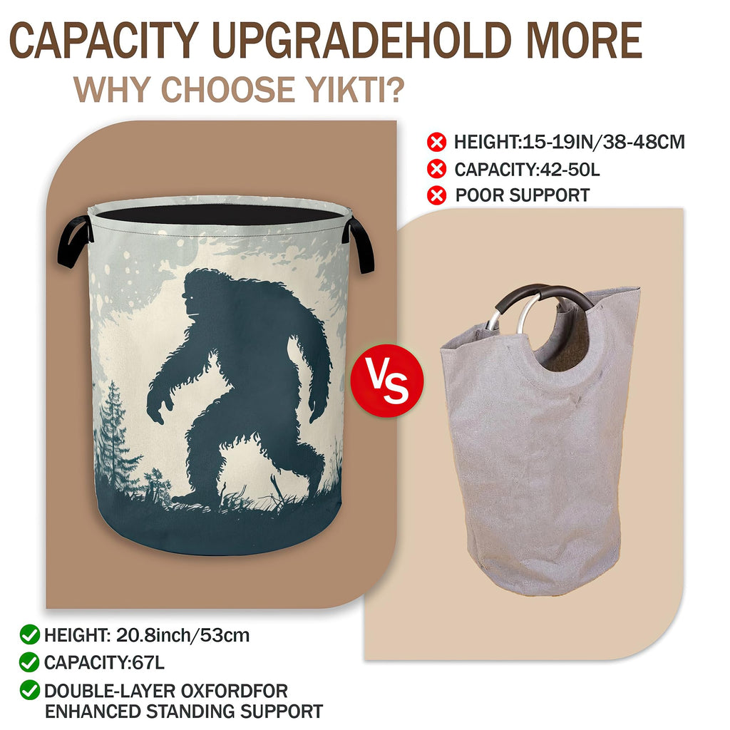 Big Foot Laundry Hamper,Retro Forest Collapsible Laundry Baskets,Waterproof Oxford Cloth Laundry Room Organization