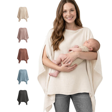 Muslin Nursing Cover for Women, 360° Full Privacy Poncho
