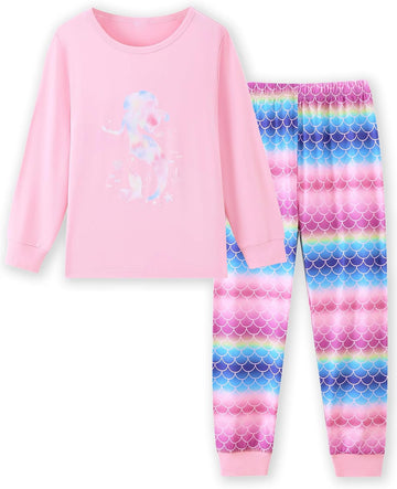Girls Piece Pajamas Set Soft Long Sleeve Sleepwear