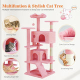 54 Inch Cat Tree Tower, Multi-Level with Cat Scratching Post, Indoor Cat Condo with Climbing Ladder, Plush Toy