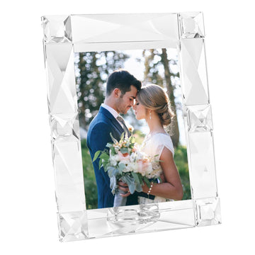 Crystal 5x7 Inch Picture Frame Sparkling Decor, Wedding Frame Tabletop Display, Display Photo 5''x 7'', Comes with