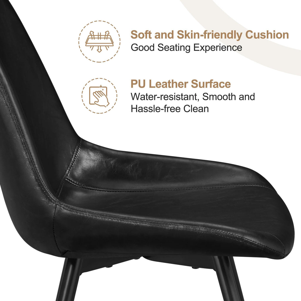 Dining Chairs Set of 4 Mid Century Modern Kitchen Chairs Black