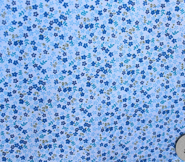 Polycotton Fabric Printed Lobelia Blue / 60" Wide/Sold by the Yard