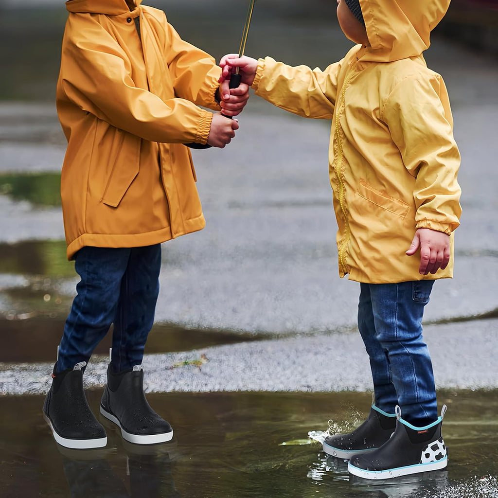 Kid's Deck Boots Ankle Rain Boots Girls Boys Waterproof Rubber Boot
