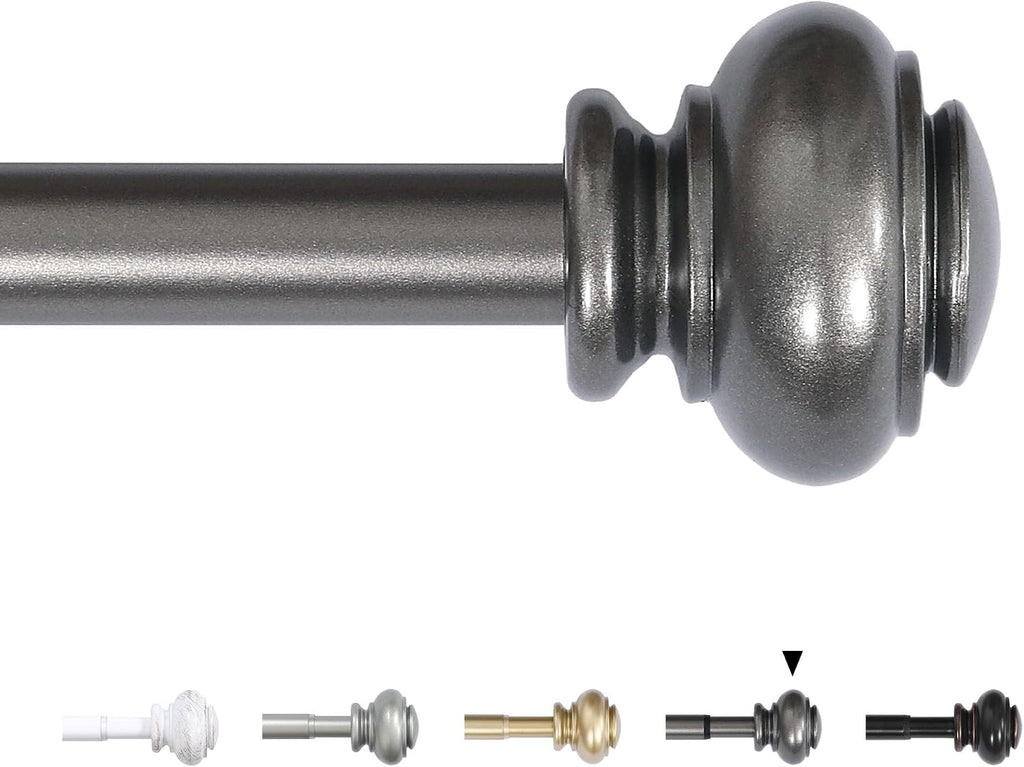 Curtain Rods for Windows 16.2 to 59.4 Inches 3/4 inch Diameter Adjustable Decorative Telescoping Curtain Rod with