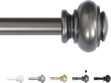 Curtain Rods for Windows 16.2 to 59.4 Inches 3/4 inch Diameter Adjustable Decorative Telescoping Curtain Rod with