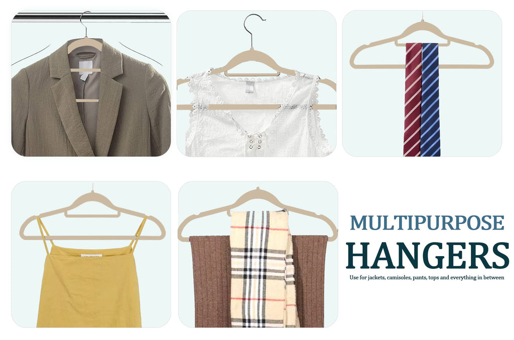 Premium Velvet Hangers, [50 Pack] Non Slip and Heavy Duty Velvet Suit Hangers (45cm) with Tie Bar, 360° Swivel Hooks