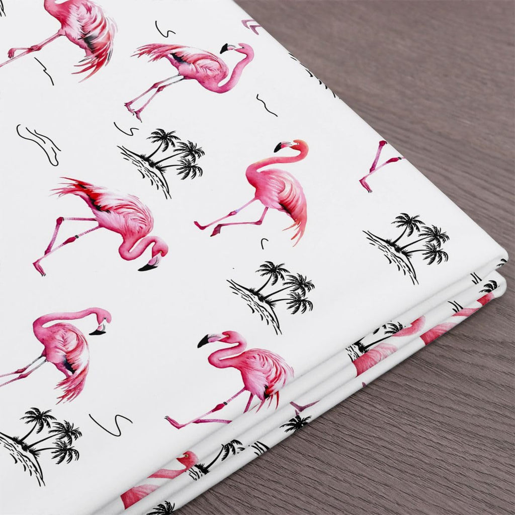 Flamingo Pink Girls Palm Tree Fabric by The Yard 3 Yards Tropical Leaves