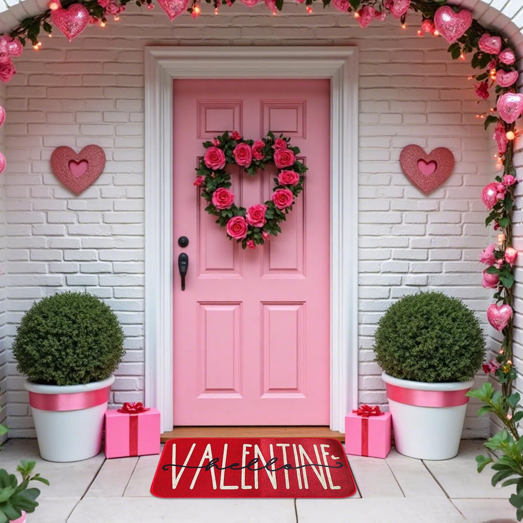 Valentine's Day Heart-Shaped Kitchen Carpet and mat Set, Two-Piece Kitchen Home Decoration, Happy Home Decoration on - Set of 2
