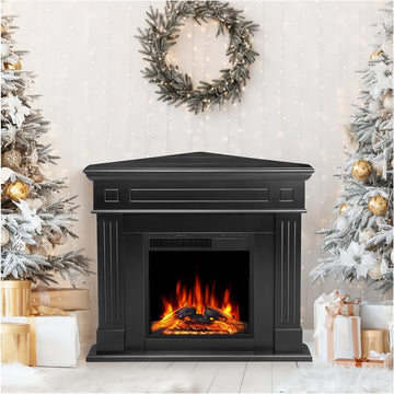 Electric Fireplace with Mantel, Corner Black(44inch)