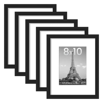 8x10 Picture Frames, Gallery Wall Frames Set of 5, Black