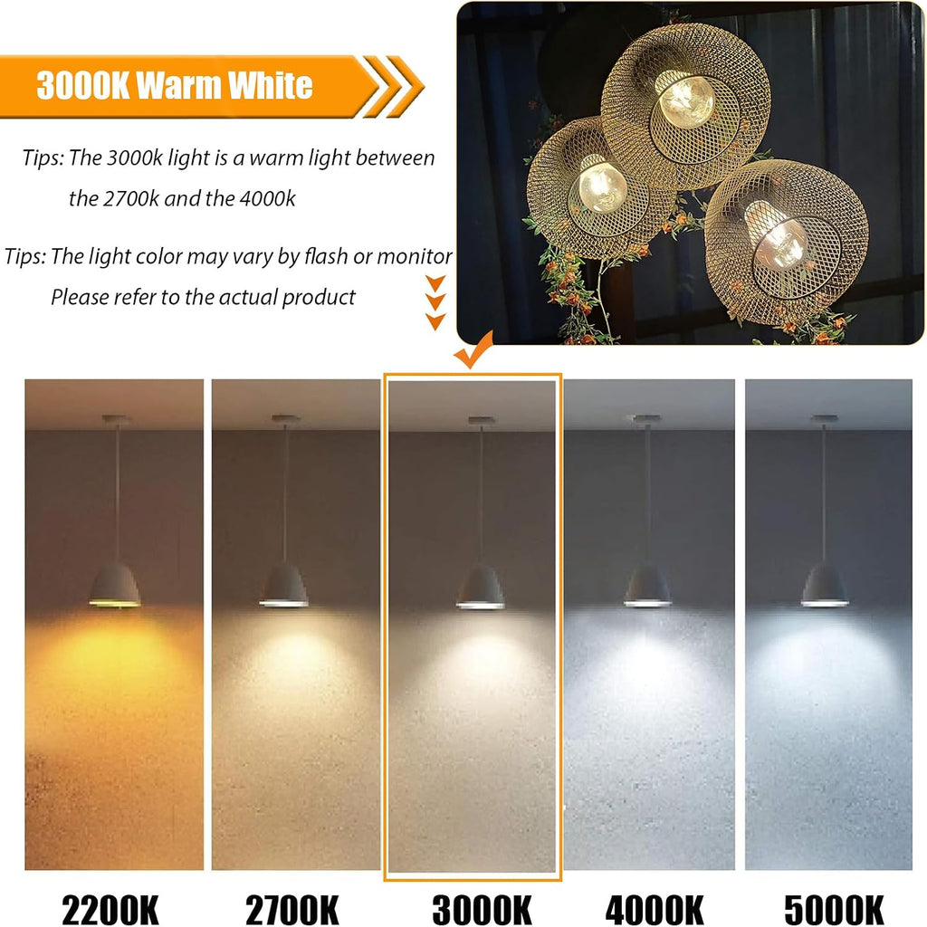 LED Edison Bulbs 40W Equivalent, 3000K Warm White, Non-Dim