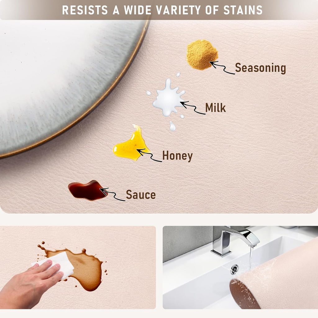 UnivoColors Placemats,Heat Resistant Placemats Washable 12 x 17 Inch,Waterproof Table Mats,Wipeable Pu Place - Set of 4