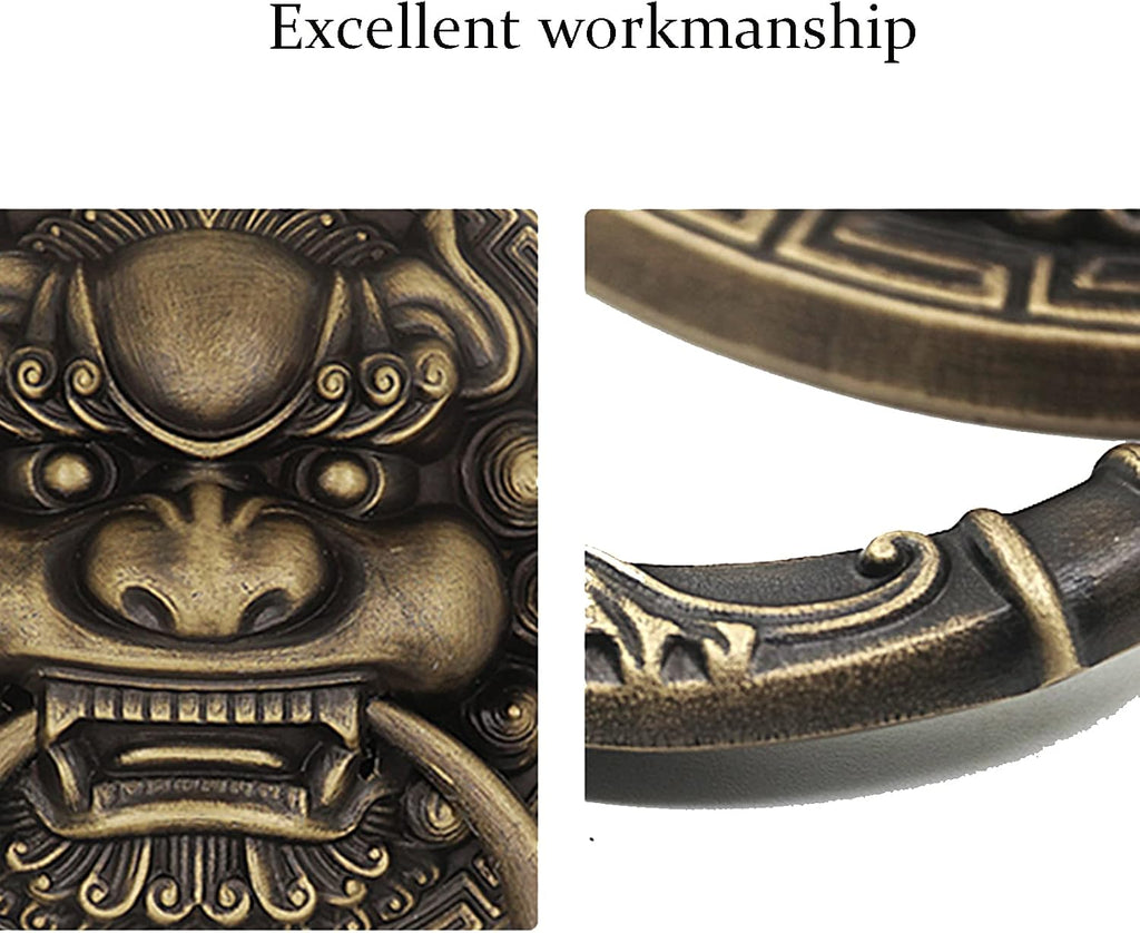 Retro Lion Head Door Knocker, Bronze Thickened Door Handle