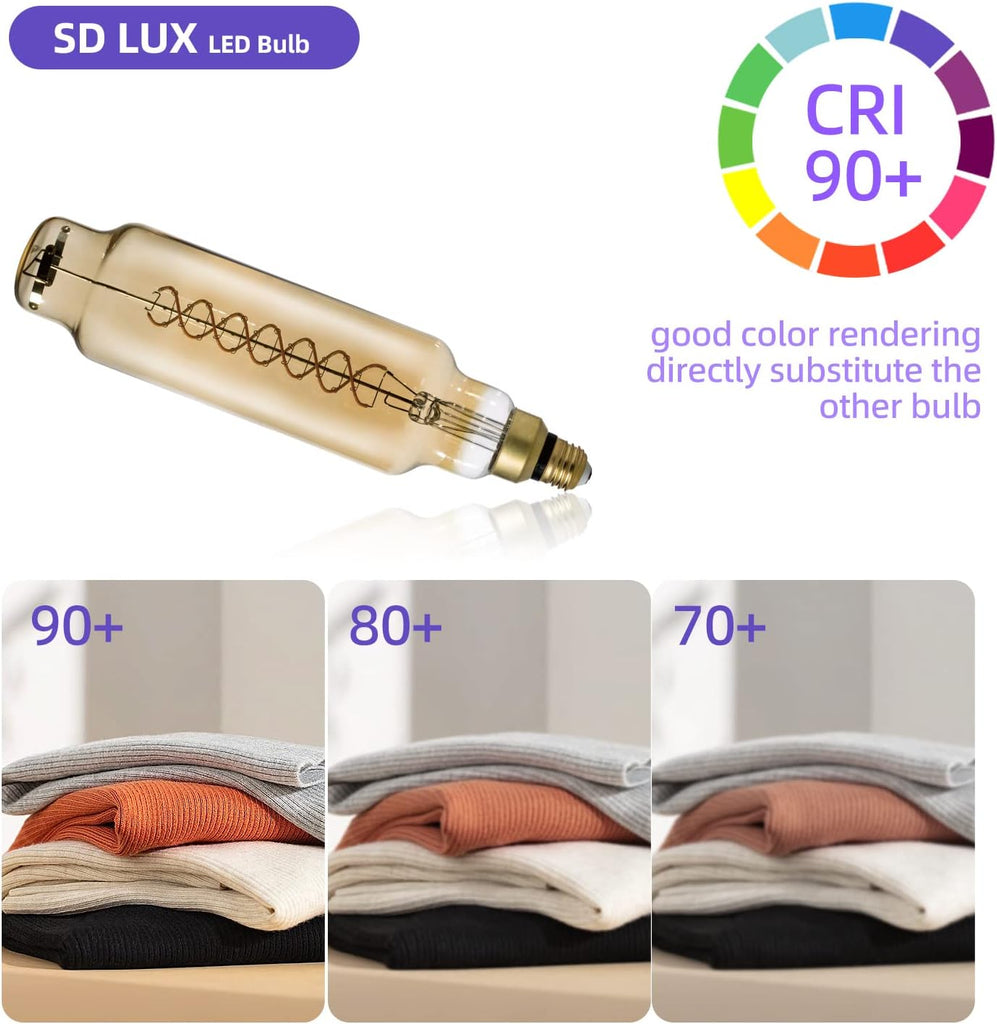 TT80 Large LED Edison Light Bulbs Dimmable 8W 450lm E26 2200K, 1PC