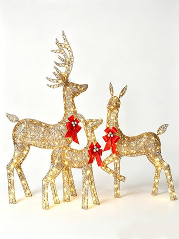 3 Piece 5FT Large Lighted Christmas Deer Family Set