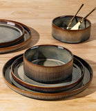 Ceramic Dinnerware Sets for 8, 24 Pieces Porcelain Lightweight Speckled Plates and Bowls Sets