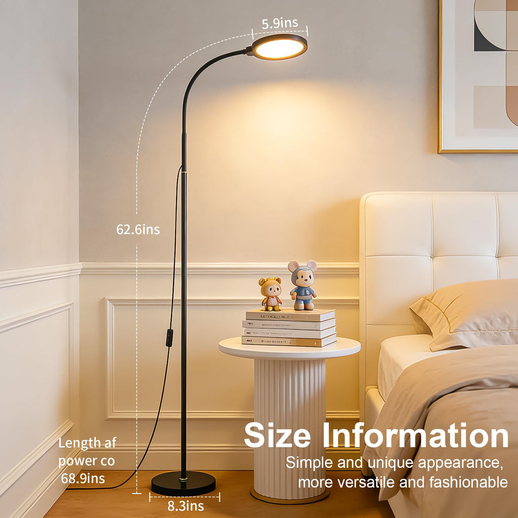 Black Dimming Bright Eye Protection Reading Floor Lamp
