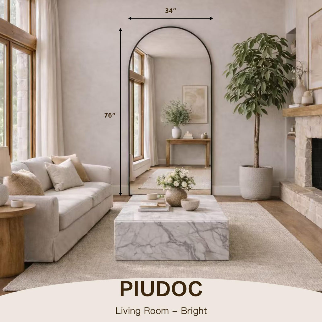 76"x34"Floor Mirror Full Length,Arched Full Length Mirror with Stand,Full Body Mirror,Hanging or Large Leaning Living