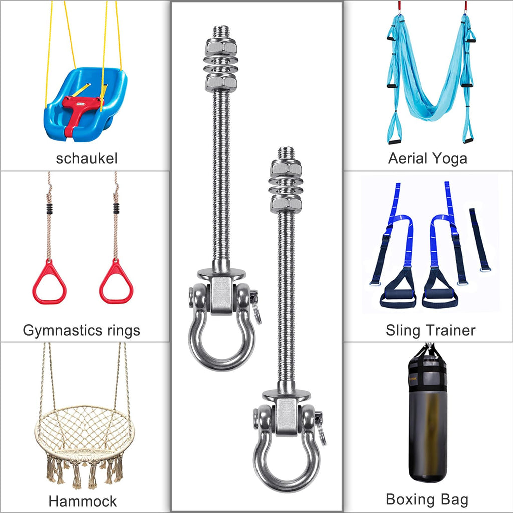 2 Pcs Heavy Duty Bearing Swing Hangers Stainless Steel Swing Hooks