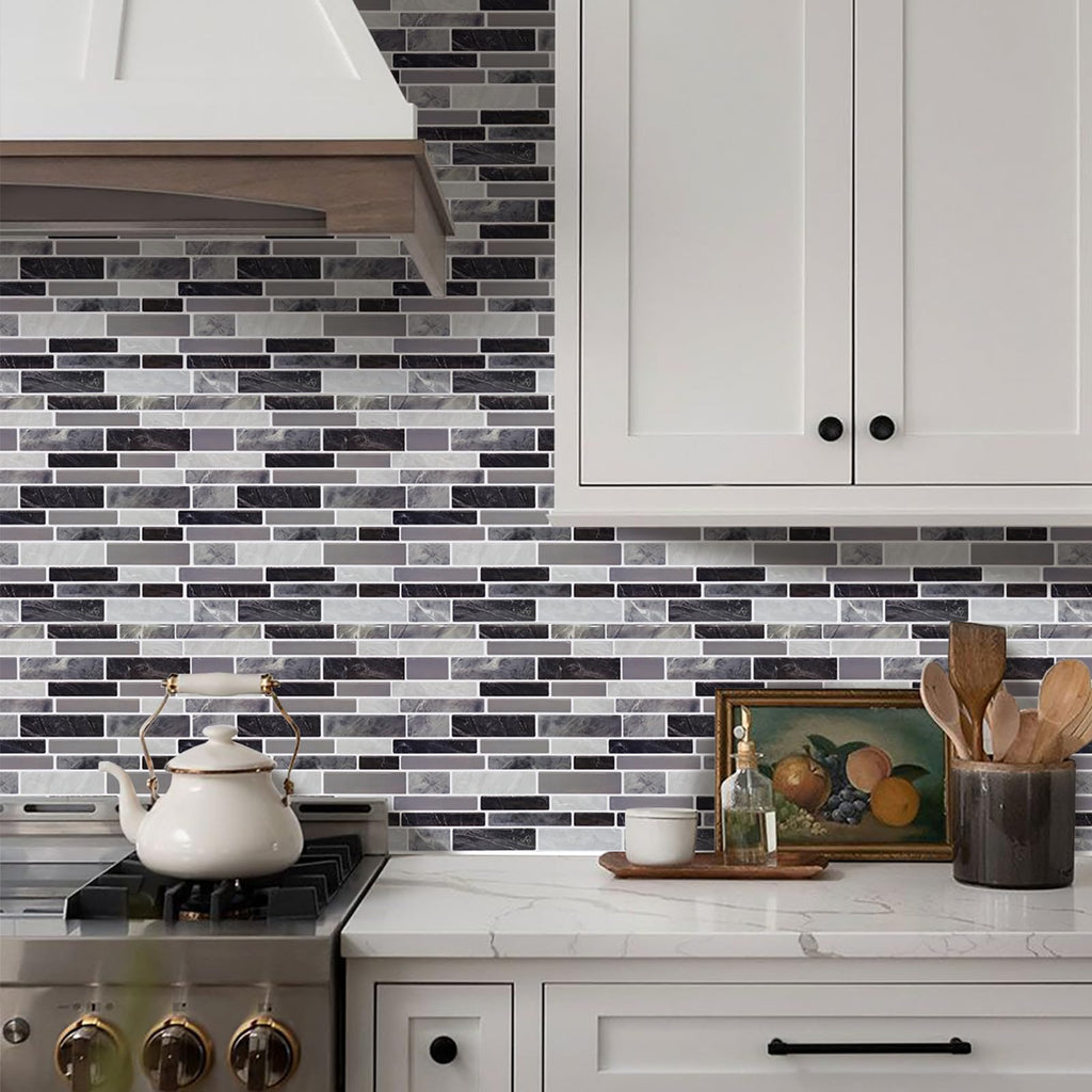 10-Sheet Peel and Stick Backsplash Waterproof Oil-Proof Wall Tiles