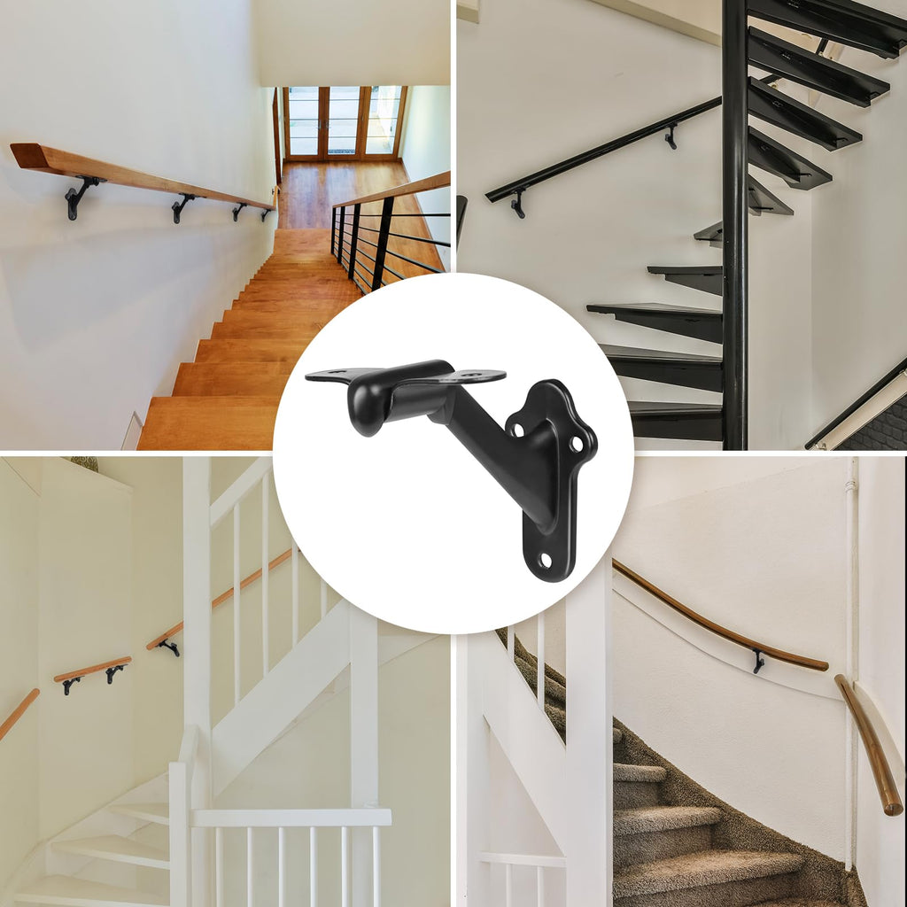Handrail Stair Brackets 10pcs Heavy Duty Hand Rail Bracket with Screws for Stairways Staircase Railing Bracket (Matte