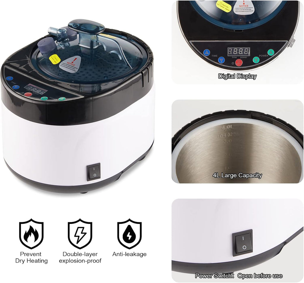 4L Large Capacity Home Sauna Steamer, Portable Steam Generator with Protection for Home Spa