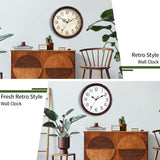 Wall Clock 14 Inch Vintage Wall Clocks Battery Operated Quartz Silent Non-Ticking Large Retro Rustic Style Decorative