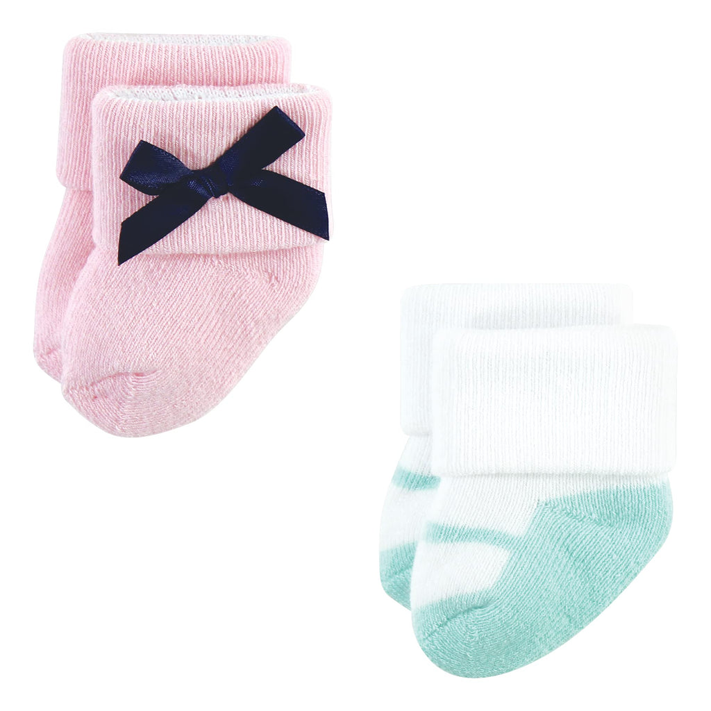 Unisex Baby Newborn Socks, Coral Sparkle