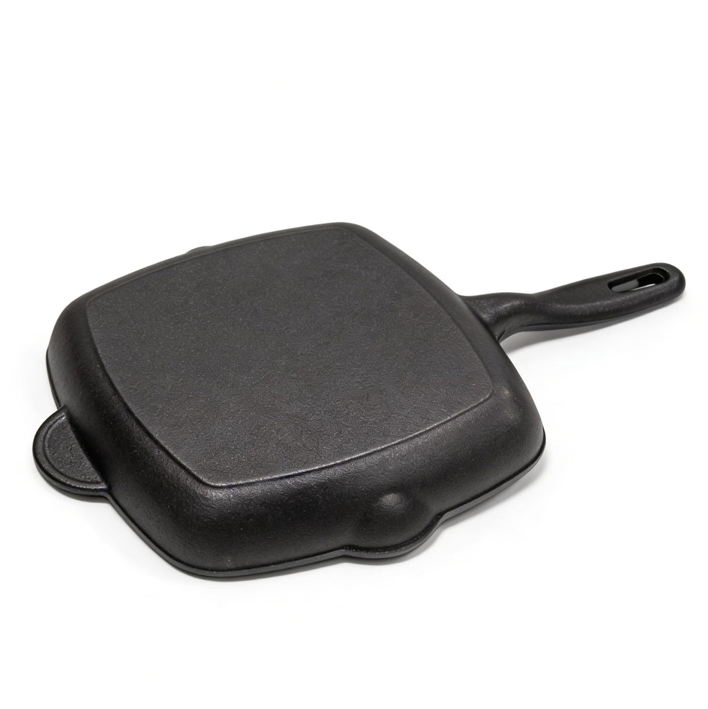 Cast Iron Square Grill Pan, Grilling Skillet Steak Pan, Works on All Cooktops Including Induction (10 inch)