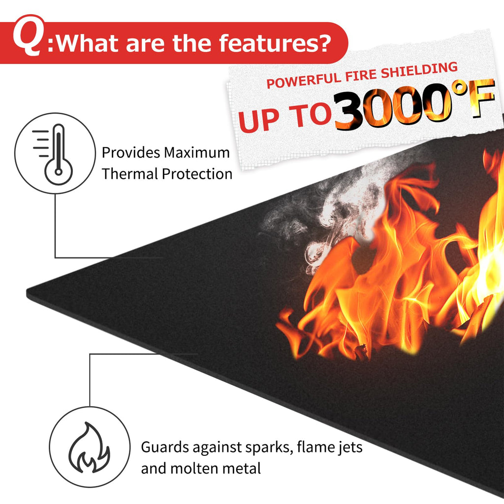 Welding Blanket Fireproof 40x40 Inch - Carbon Felt Soldering Mat & Pad, 5mm Flame Retardant Fabric, Heat Shield for