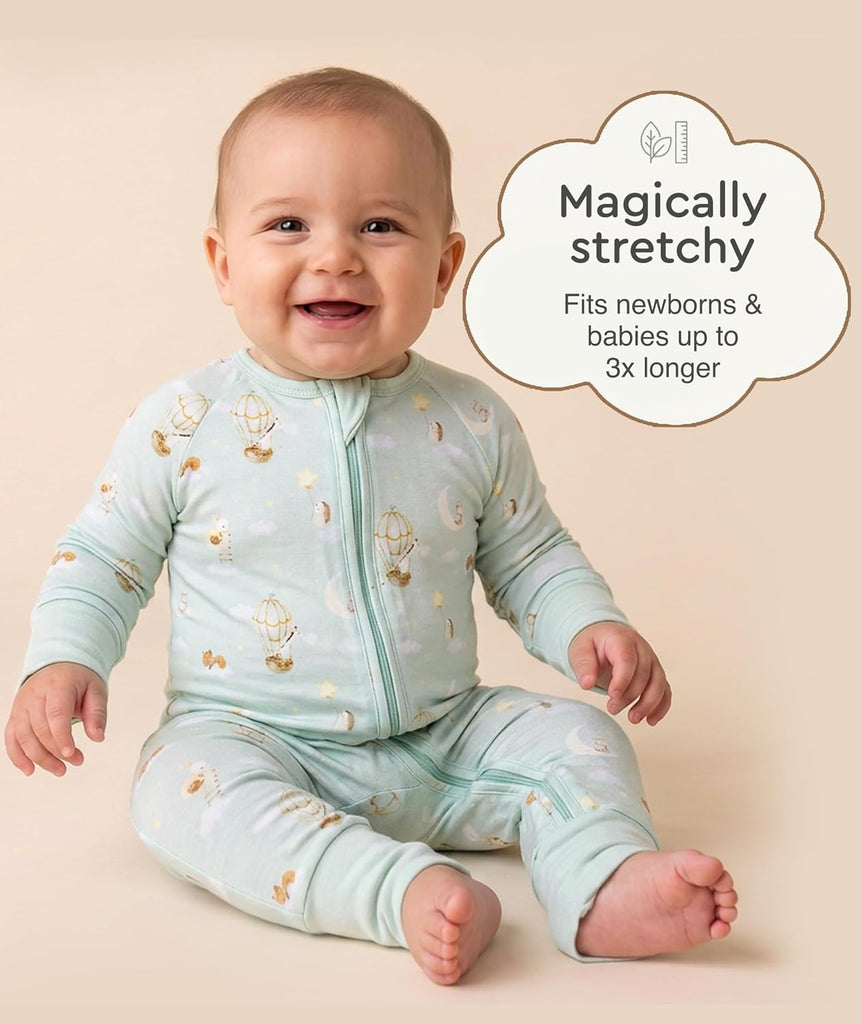 Viscose from Bamboo Baby Pajamas, Way Convertible Bamboo Sleeper, Fold- Over Mittens & Foot Cuffs