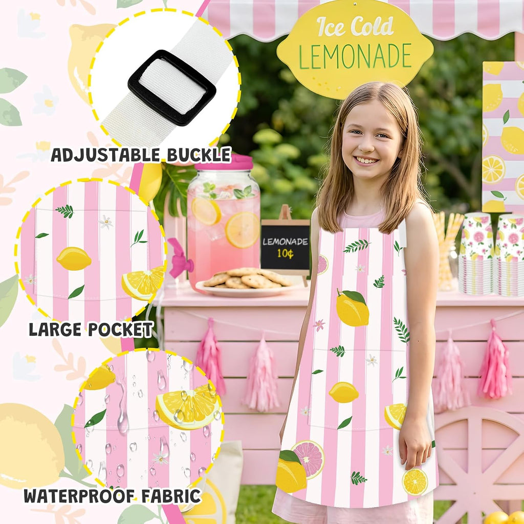 Pink Lemonade Stand Supplies with 1 Gallon Plastic Drink Dispenser - Set of 208