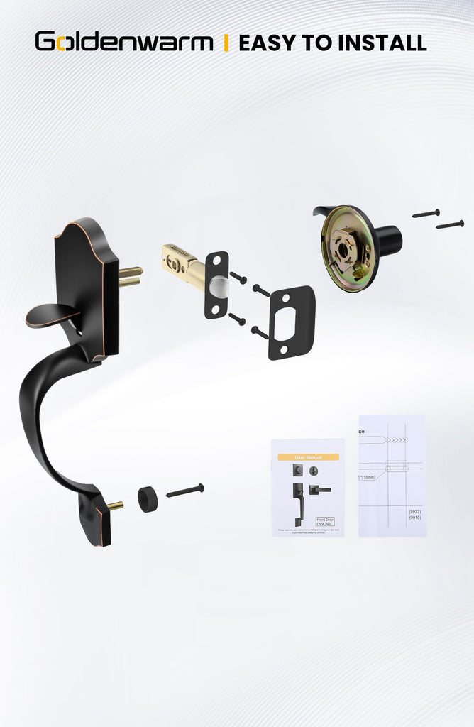 Front Door Handle, Oil Rubbed Bronze Entry Door Handles