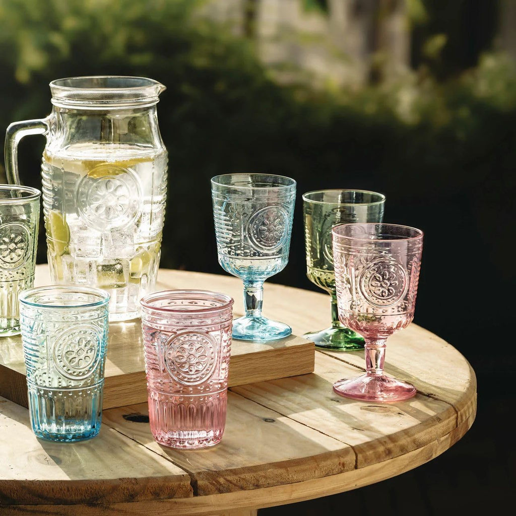 Romantic (Set Of 6) Stemware Glasses, 10.75 Oz. Clear Crystal Glass, Made In Italy.