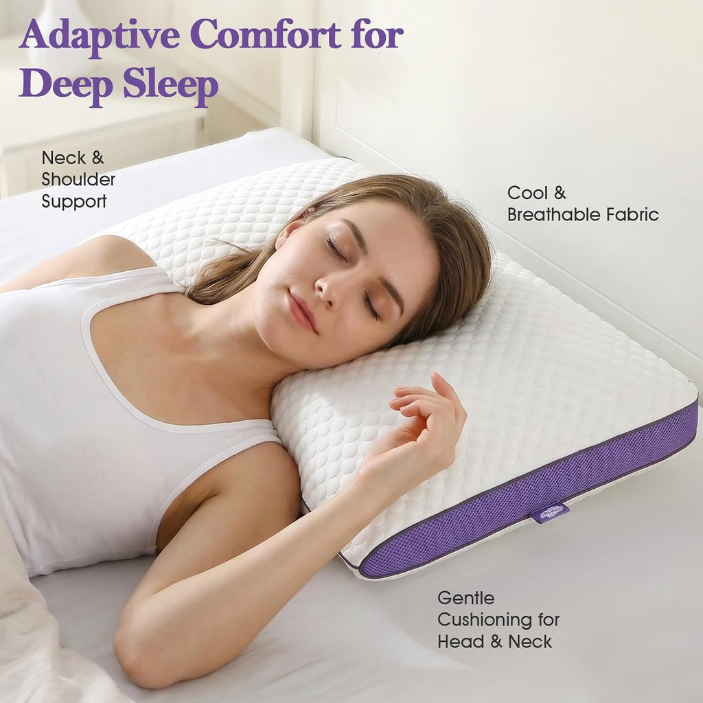 Shredded Memory Foam Pillow King Size, Cooling Bed Pillow for Sleeping, Adjustable Firm Soft Support for Side Back