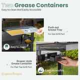 Propane Gas Griddle and Grill Combo, Dual BBQ with Porcelain-Enameled Cast Iron Grates and Cast Iron Pan, Flat Top Griddle, 696 Sq. In. Cooking Area for Patio and Backyard