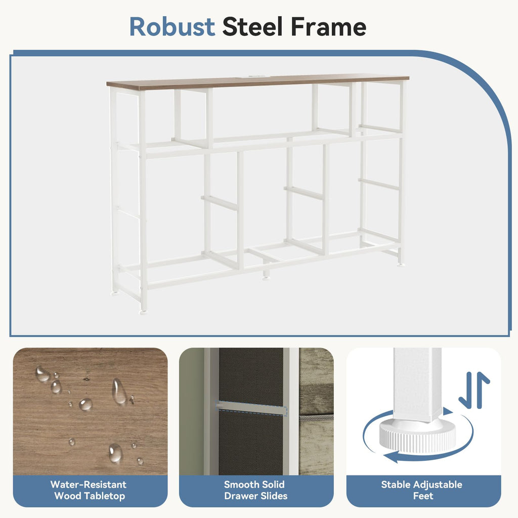 LED TV Stand Dresser with Charging Station, Entertainment Center