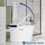 Smart Toilet with Auto-Flush & Heated Seat - Foot Sensor, Nightlight, Modern One-Piece Design