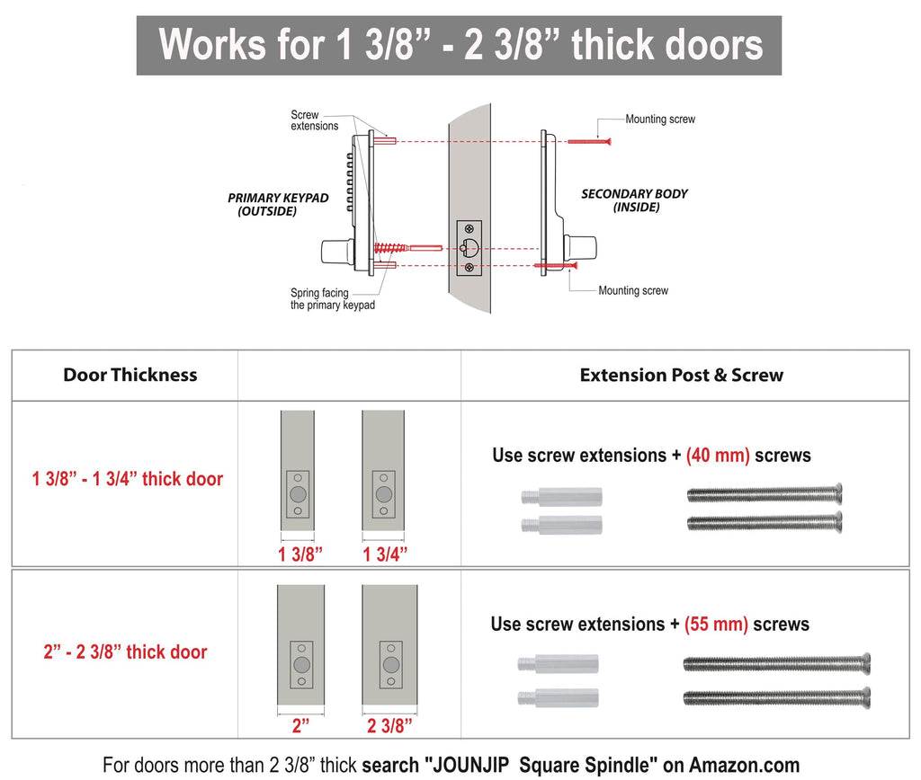 Single-Sided Keyless Entry Door Lock, Lever Handle OR Bronze