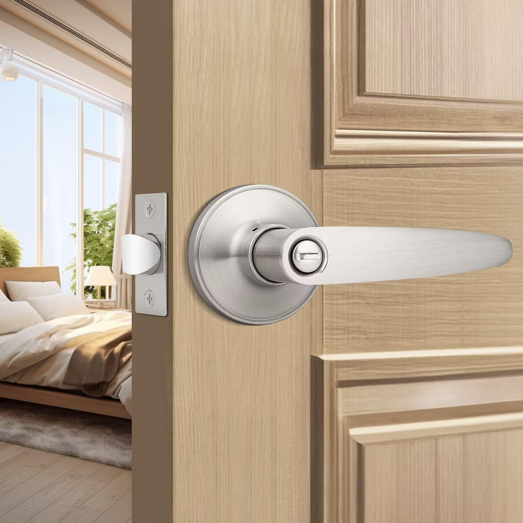 10 Pack)Privacy Door Lever Door Handle Keyless Leverset, Locked in Side Home/Office Door Lockset,Modern&Durable in