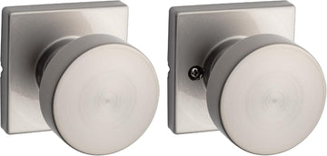 Pismo Interior Passage Door Knob, Handle For Closet and Hallway Doors, Non-Locking Doorknob in Satin Nickel, with