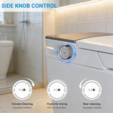 Black Smart Toilet with Bidet, One Piece Toilet with Tank and Pump for Low Water Pressure, AutoOpenClose Lid