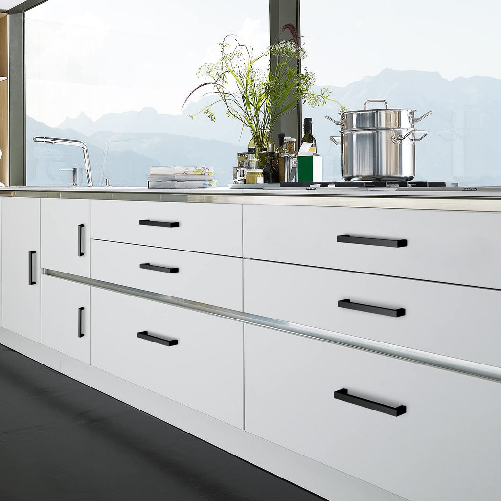Matte Black 5 Inch Cabinet Handles, 30 Pack Cabinet Pulls