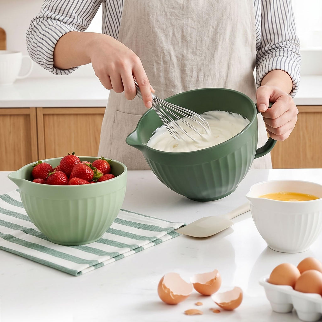 Mixing Bowls with Pour Spout Set of 3 (Gradient Green)