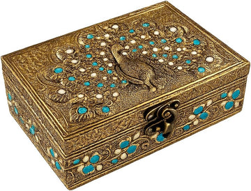 6 inch Jewelry Box - Handmade Portable Treasure Organiser Keepsake - Decorative Memory Storage Case Single