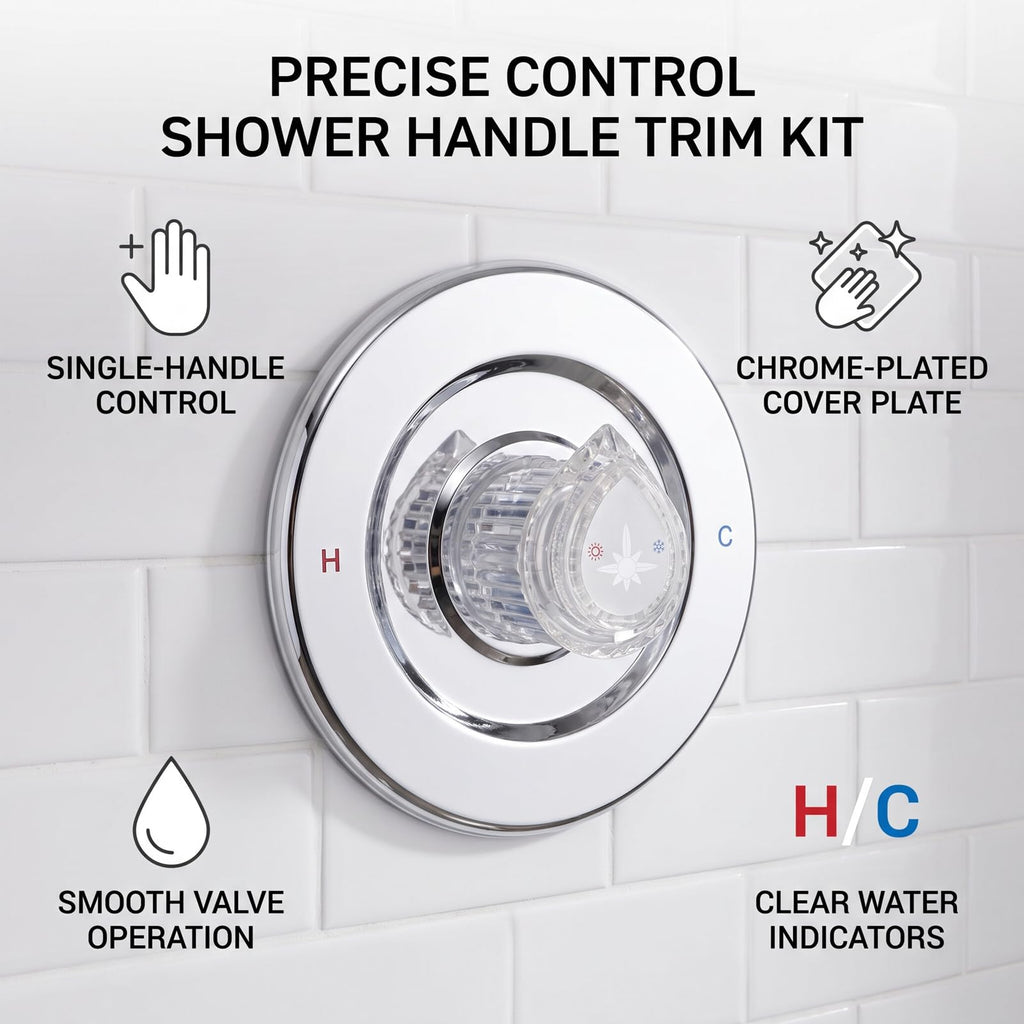 Shower Knob Trim Replacement Kit with Cover Plate