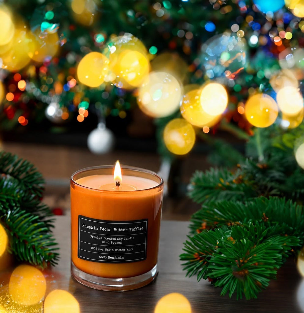 100% Natural Soy Wax Candle by - Highly Scented & Hand-Poured Luxury Candle (Pumpkin Pecan Butter Waffles)- Clean - Set of 81