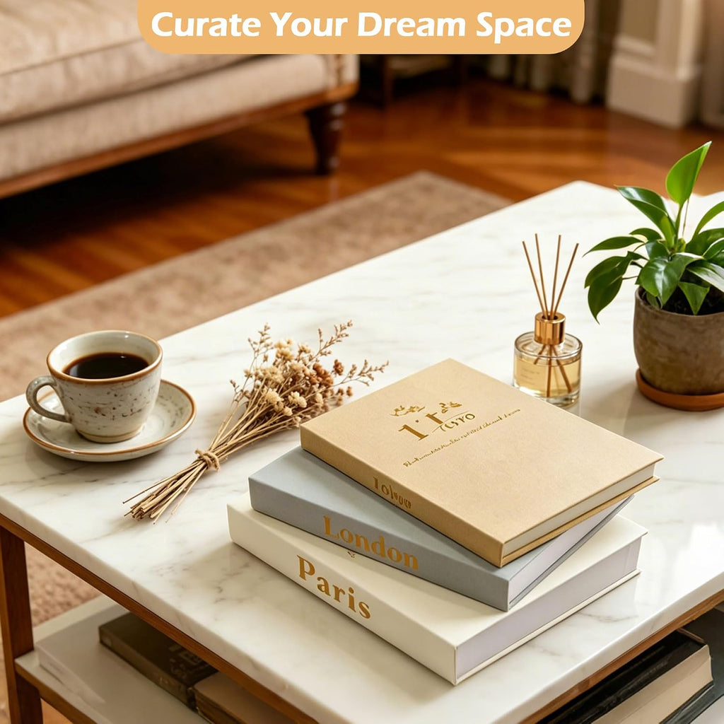 Decorative Books Decor, Faux Book for Decoration, Fake Book Set | Realistic Book-Like Design, Practical Hollow