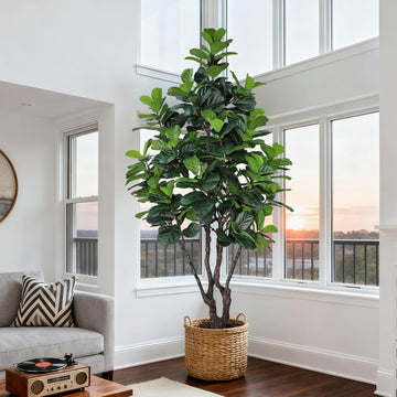 8FT Faux Fiddle Leaf Fig Tree Artificial Plants Indoor Ficus Lyrata Trees